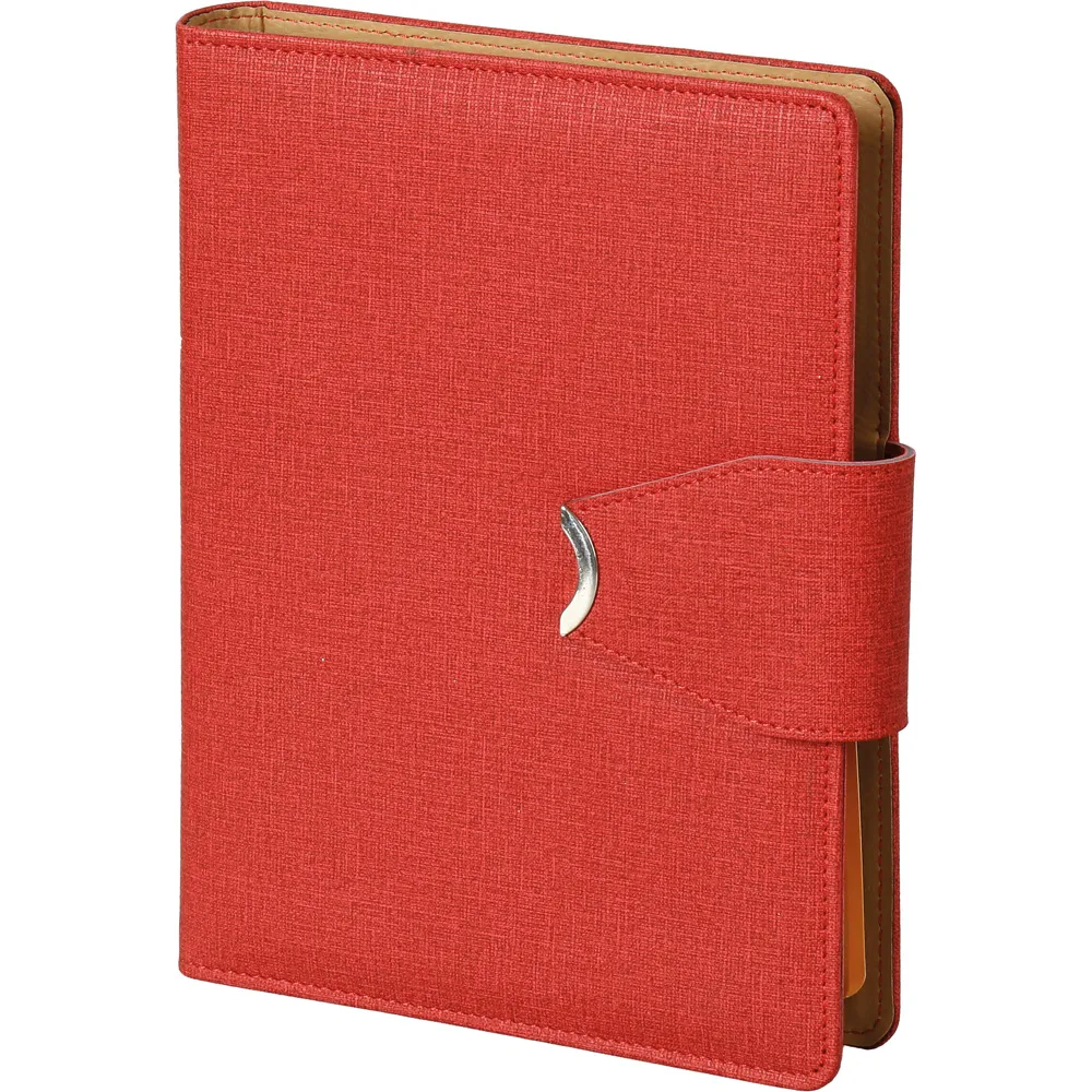 Hesap Makineli Metal Tokalı Termo Deri Organizer Ajanda -03638, Kırmızı, 18 x 23 cm