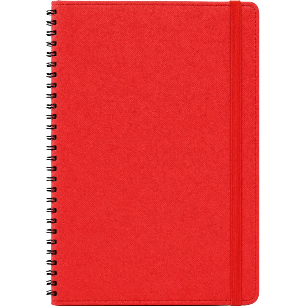Termo Deri Gizli Spiralli Defter -03740, Kırmızı, 15 x 21,5 cm