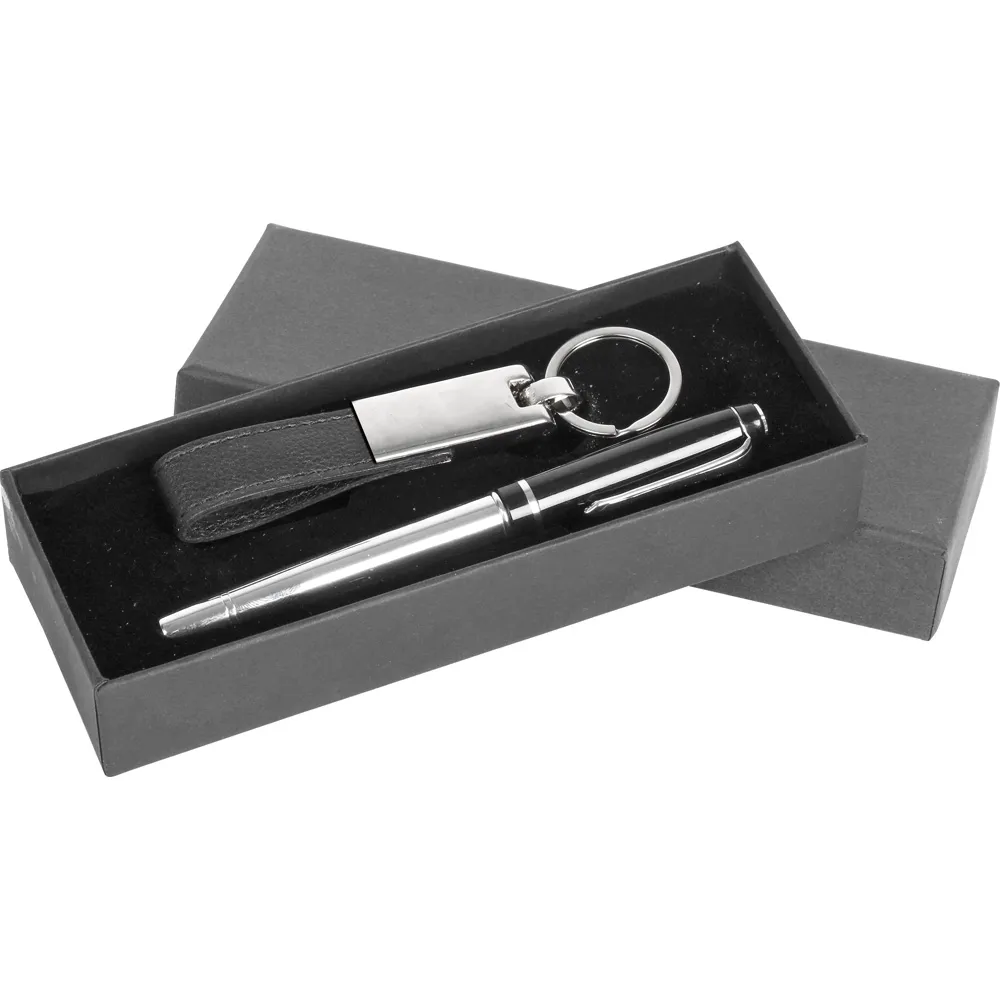 Taslama Kutulu Metal Roller Kalem ve Anahtarlık Hediyelik Set -02960, Genel Görünüm