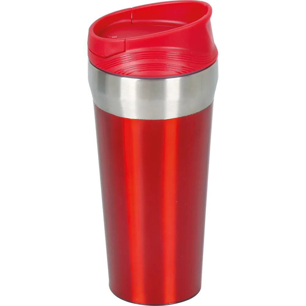 Vantuz Tabanlı Devrilmez Termos 400 ml -03114, Kırmızı Açılı Çekim