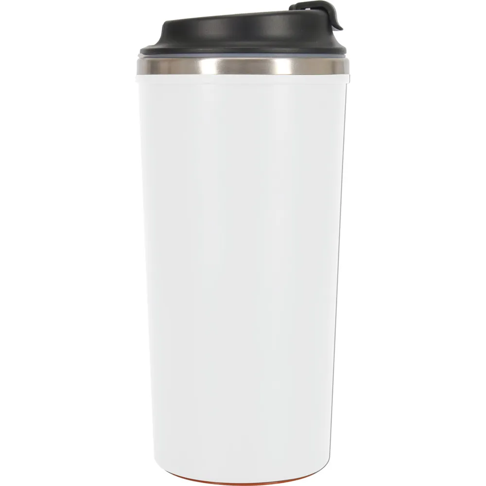 Vantuzlu Çelik Devrilmez Termos -03118, Beyaz, 500 ml Vantuz Taban