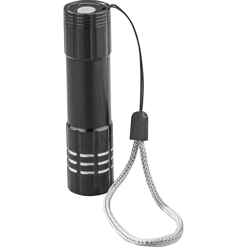 Şarj Edilebilir LED El Feneri -03136, Siyah, 2,1 x 8,5 cm Genel Çekim
