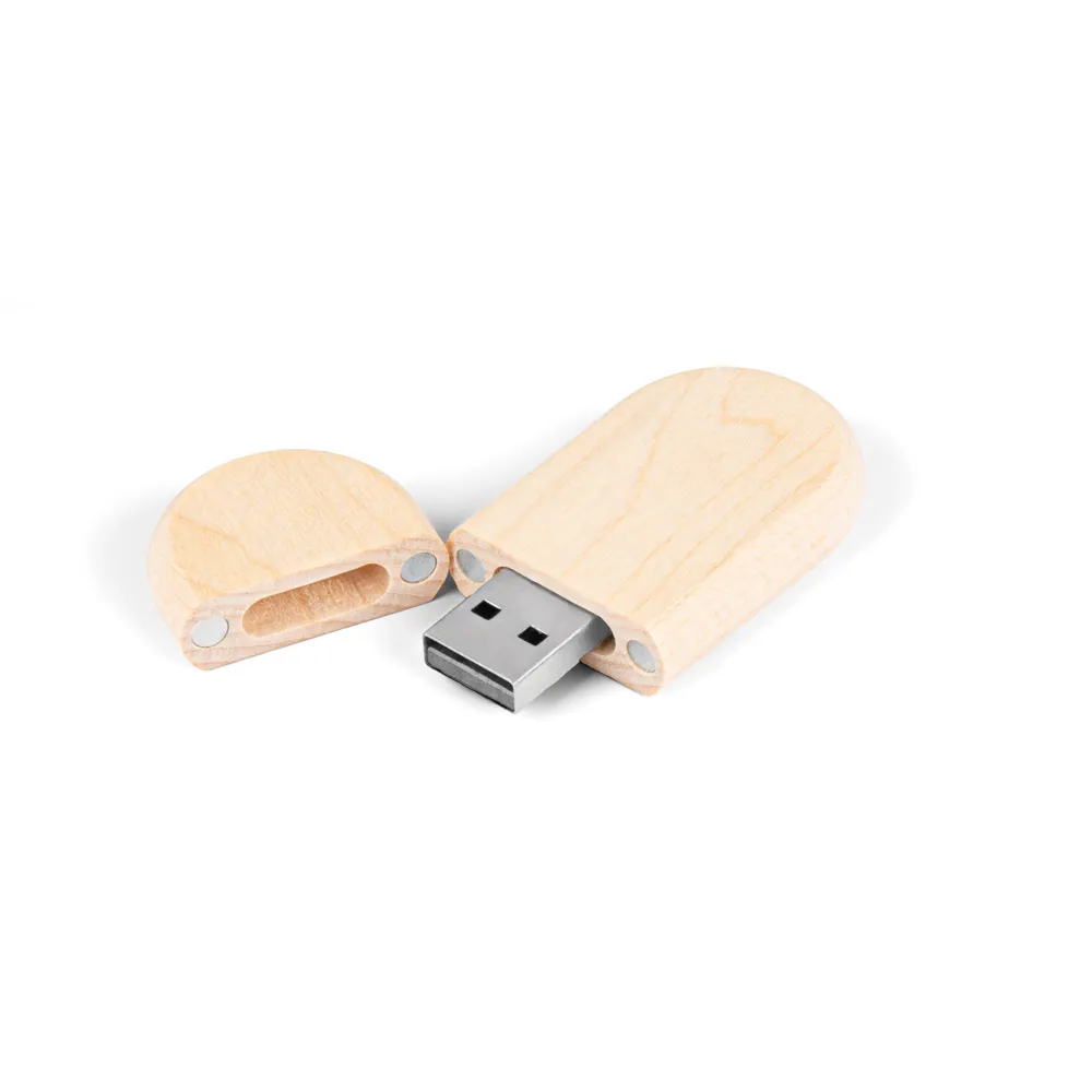 Manyetik Kapaklı Ahşap USB Bellek 16 GB -03166 Ahşap Kutu İçinde