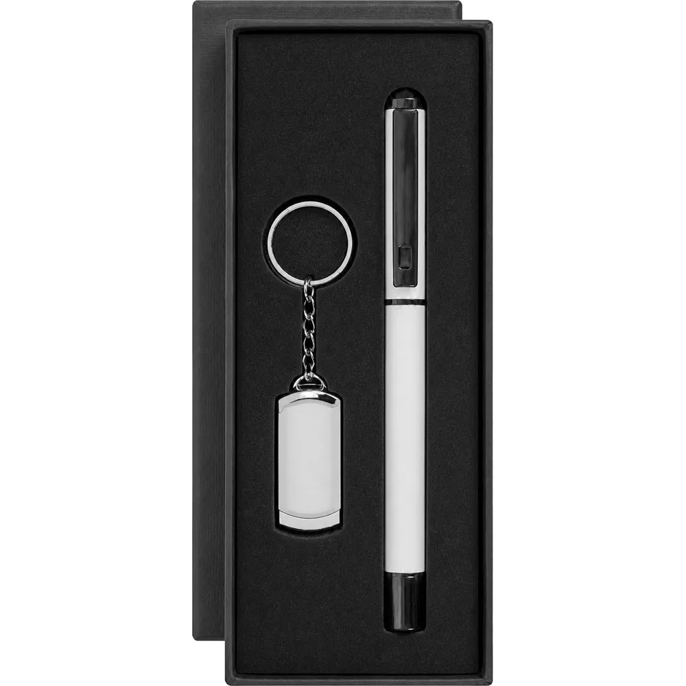 Metal USB Bellek ve Metal Roller Kalem Taslama Kutulu Set -03167, 16 GB Kutu İçi Görünüm
