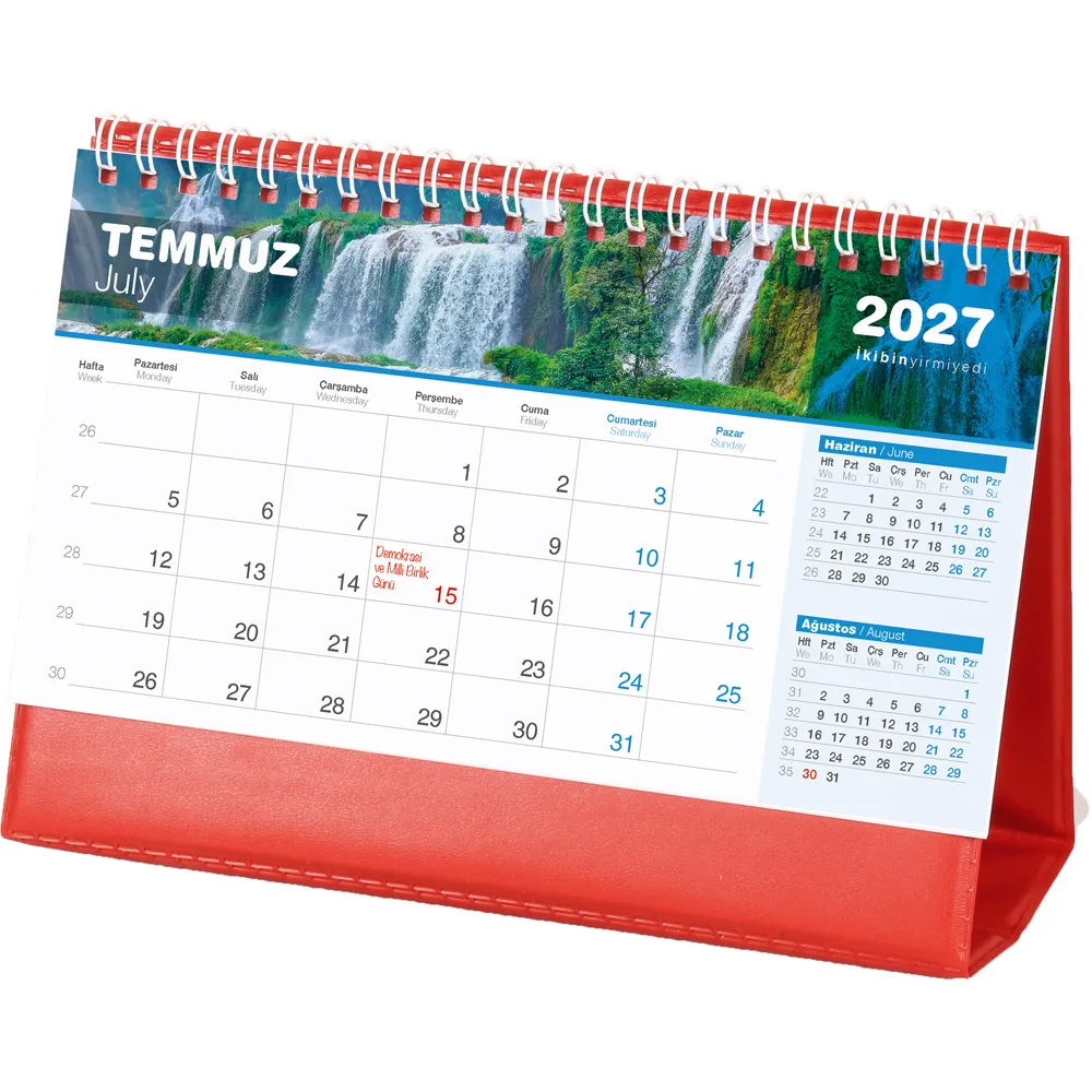 Biala Kırmızı Şelale Masa Takvimi -03199 Detay Görünümü
