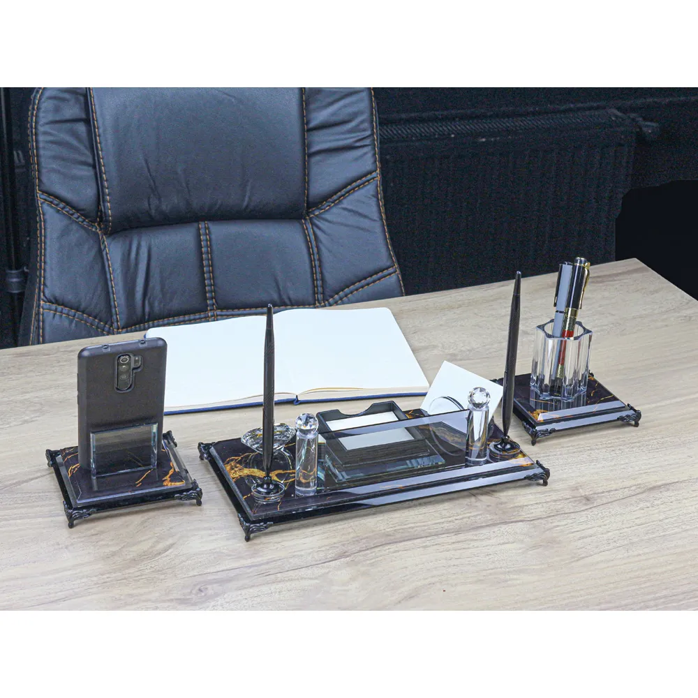 3'lü Kristal Masa Seti 16x30 cm -03560 Masaüstü Kullanımı