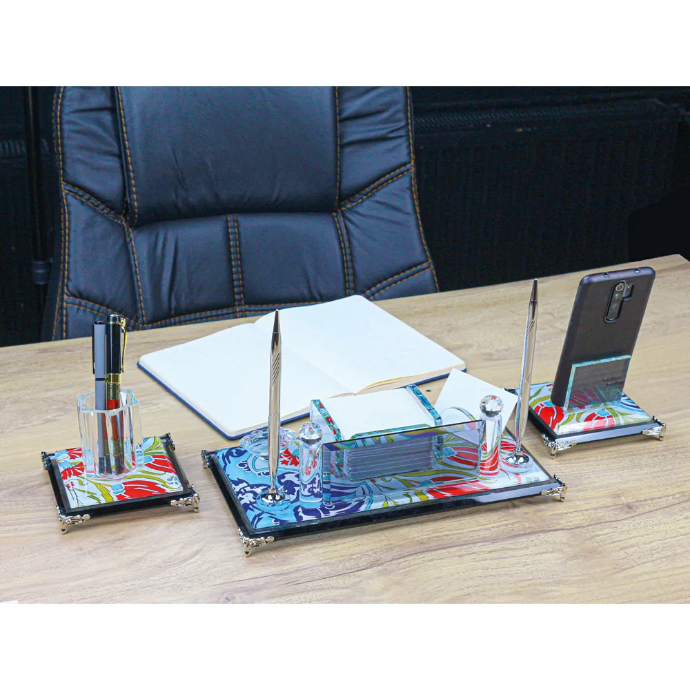 Kristal Masa Seti Kalemlik ve Stand 16x30 cm -03562