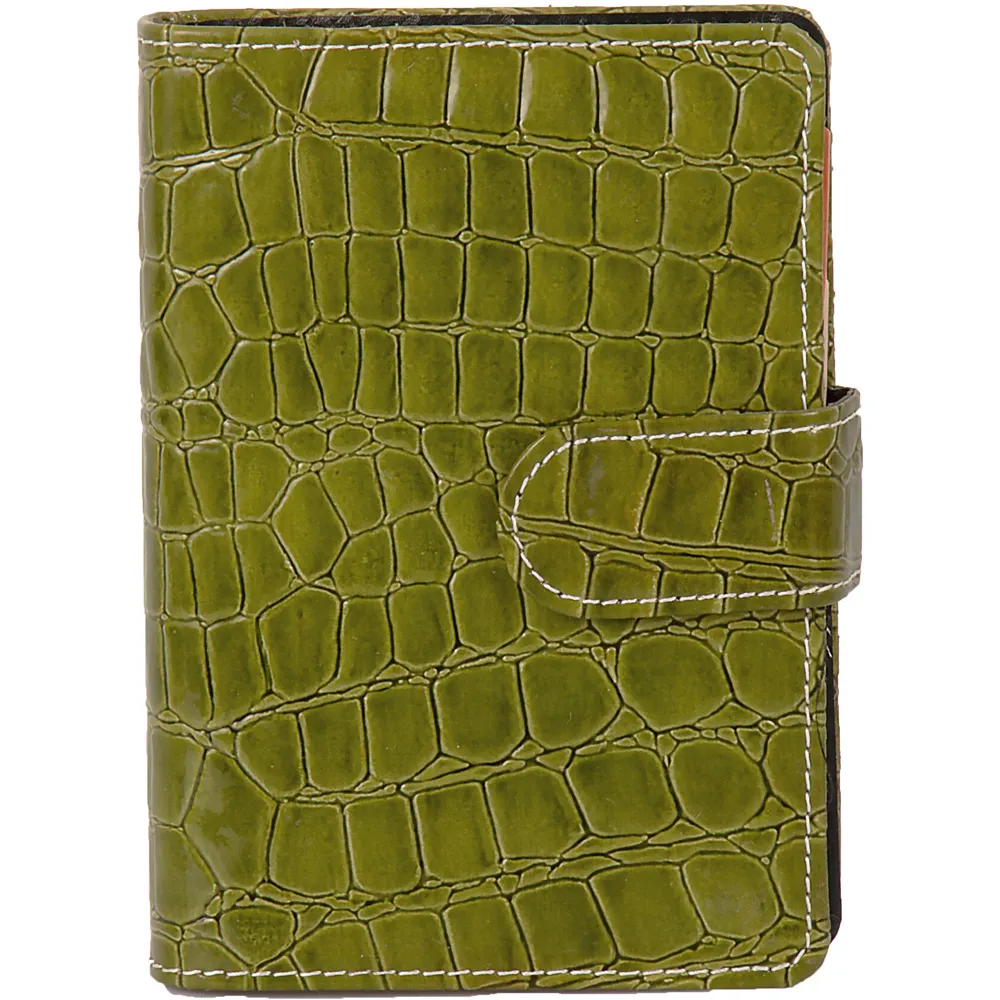 Termo Deri Organizer Cep Defteri -03608, Yeşil İç Tasarım, 10,5 x 14,5 cm