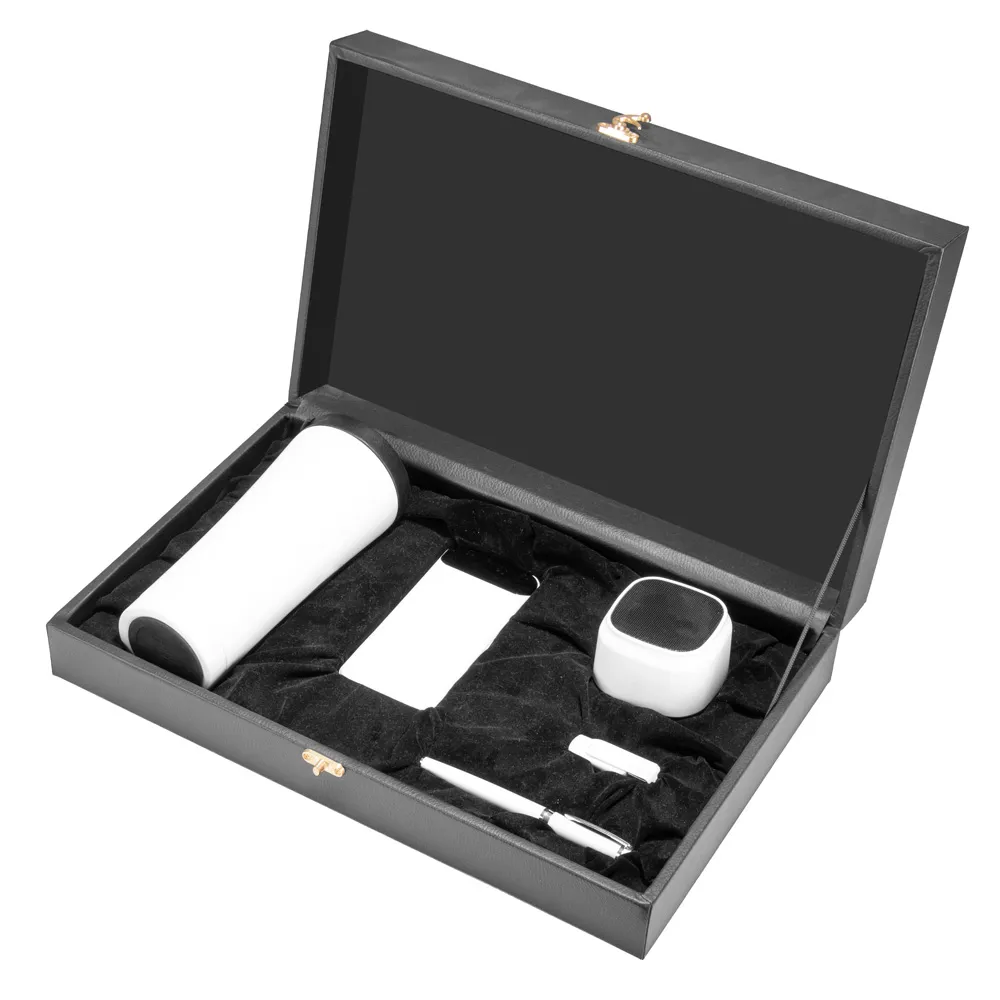 Deri Kutulu VIP Termos ve Powerbank Hediyelik Set -03640 Genel Görünüm