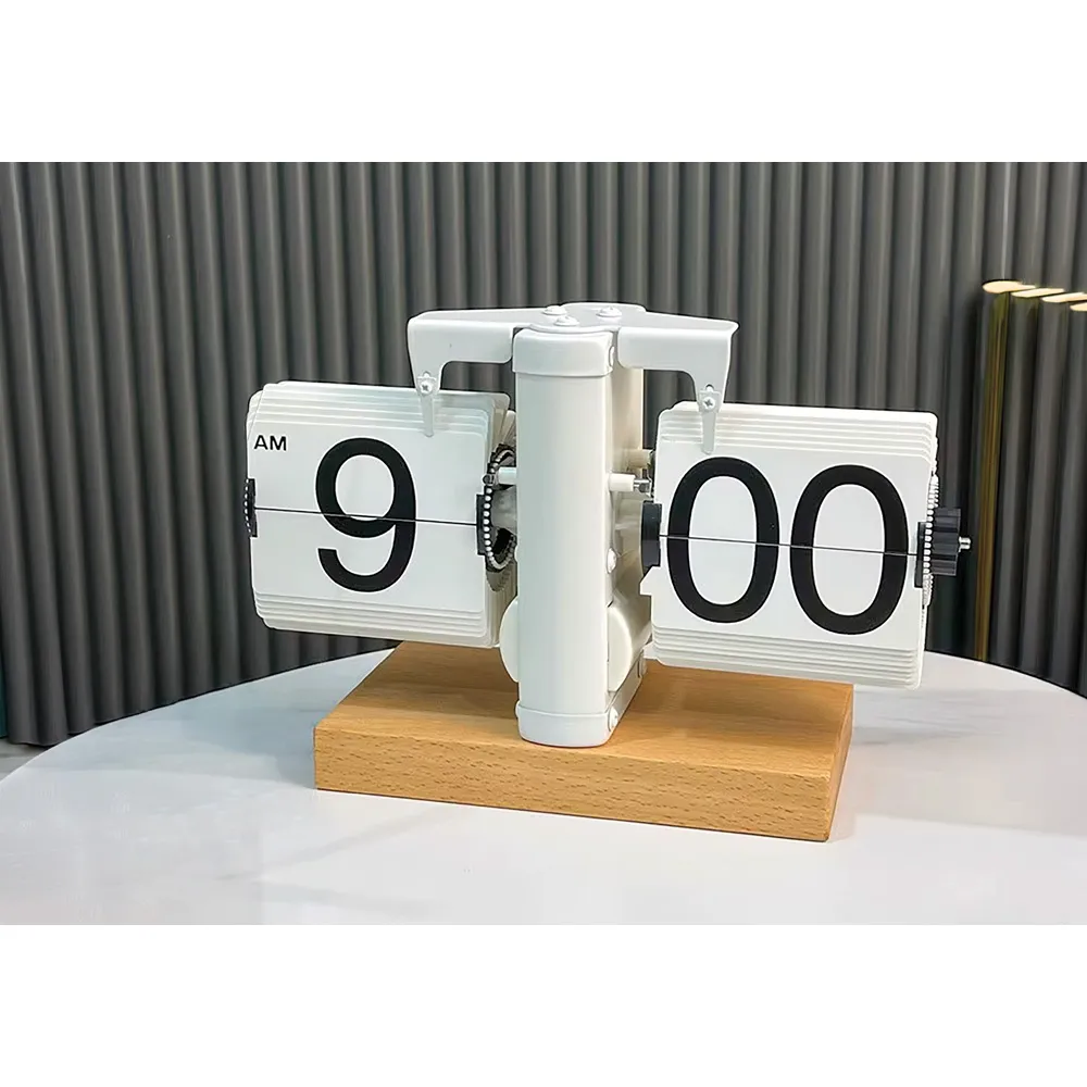 Ahşap Kaideli Mekanizmalı Masa Saati -03646, 20 x 14 x 8 cm Masaüstü Tasarımı
