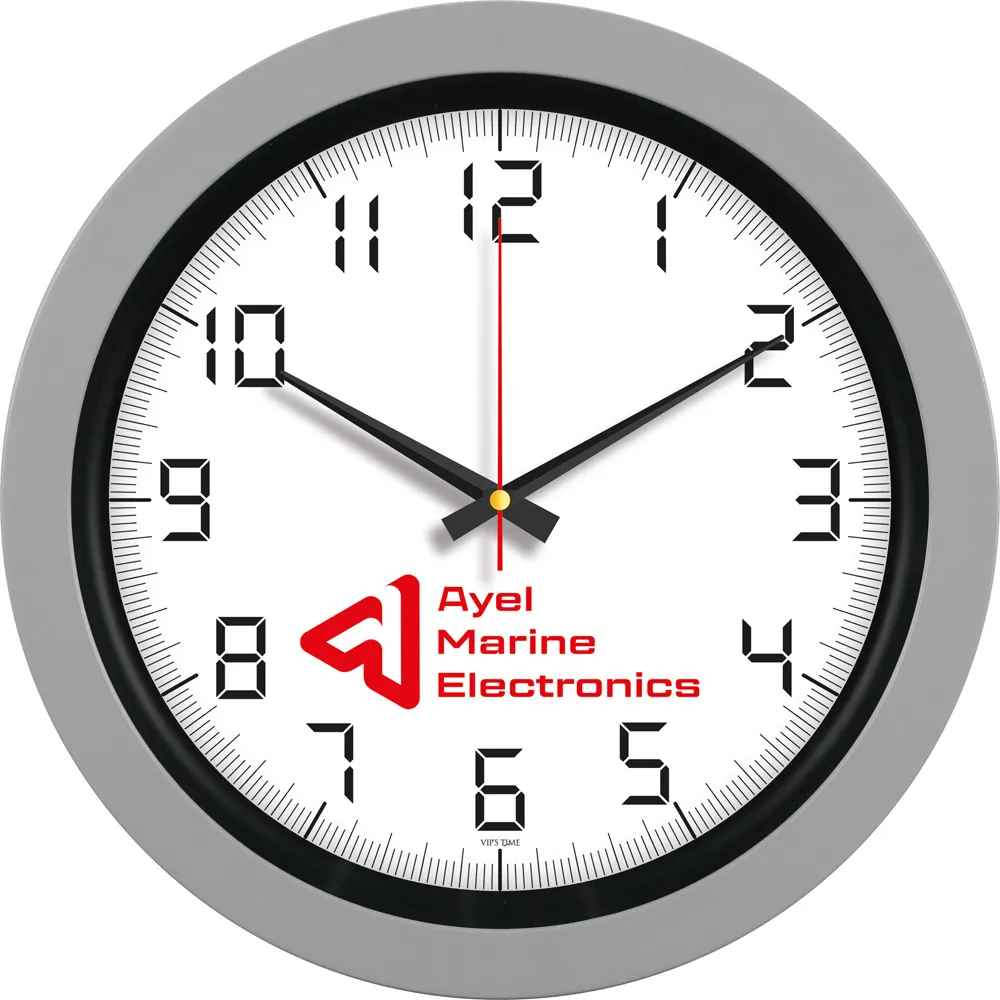 Akar Saniyeli Gri Plastik Duvar Saati -03803 Detay Görünümü, Ø 40 cm