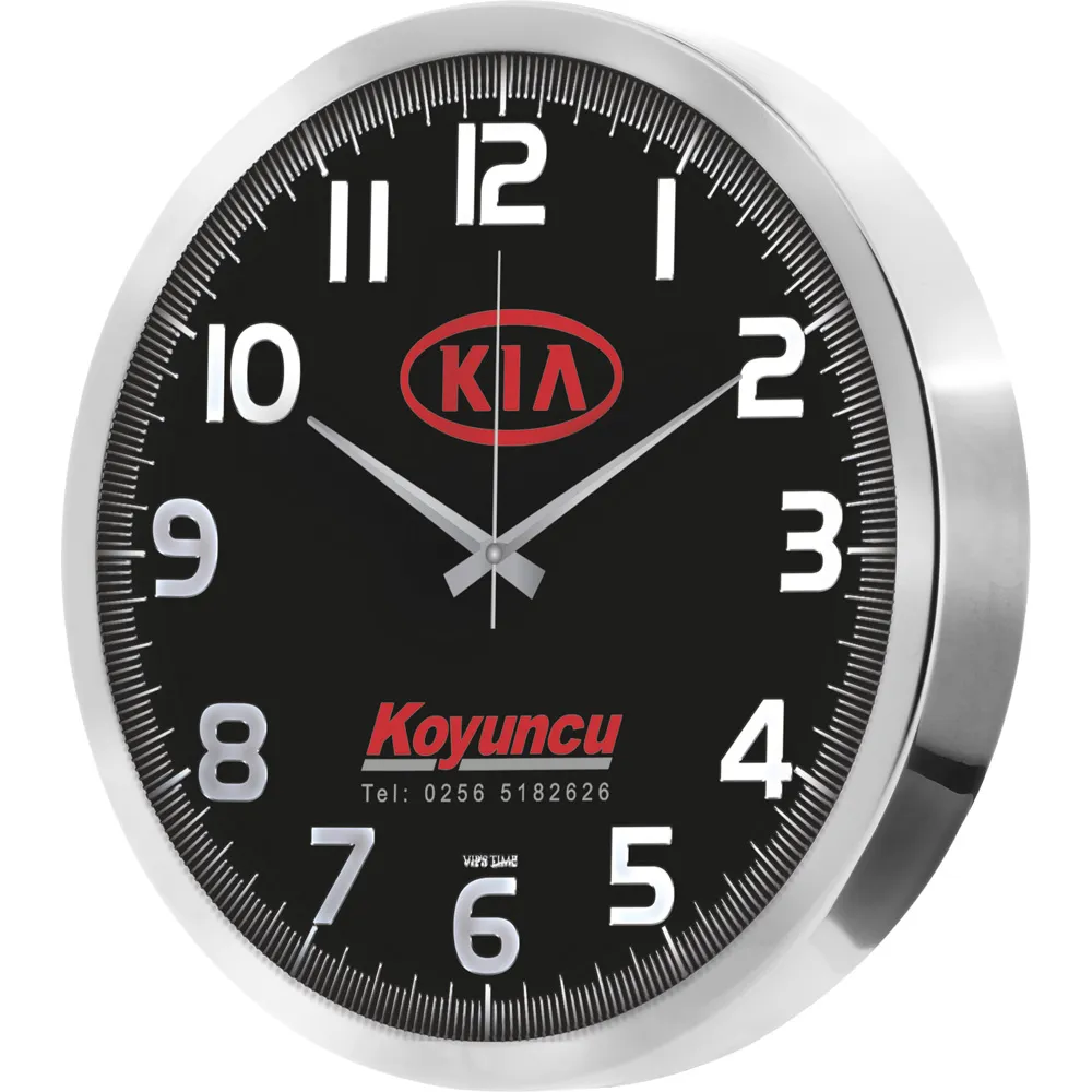 Akar Saniyeli Paslanmaz Metal Duvar Saati 40 cm -04009