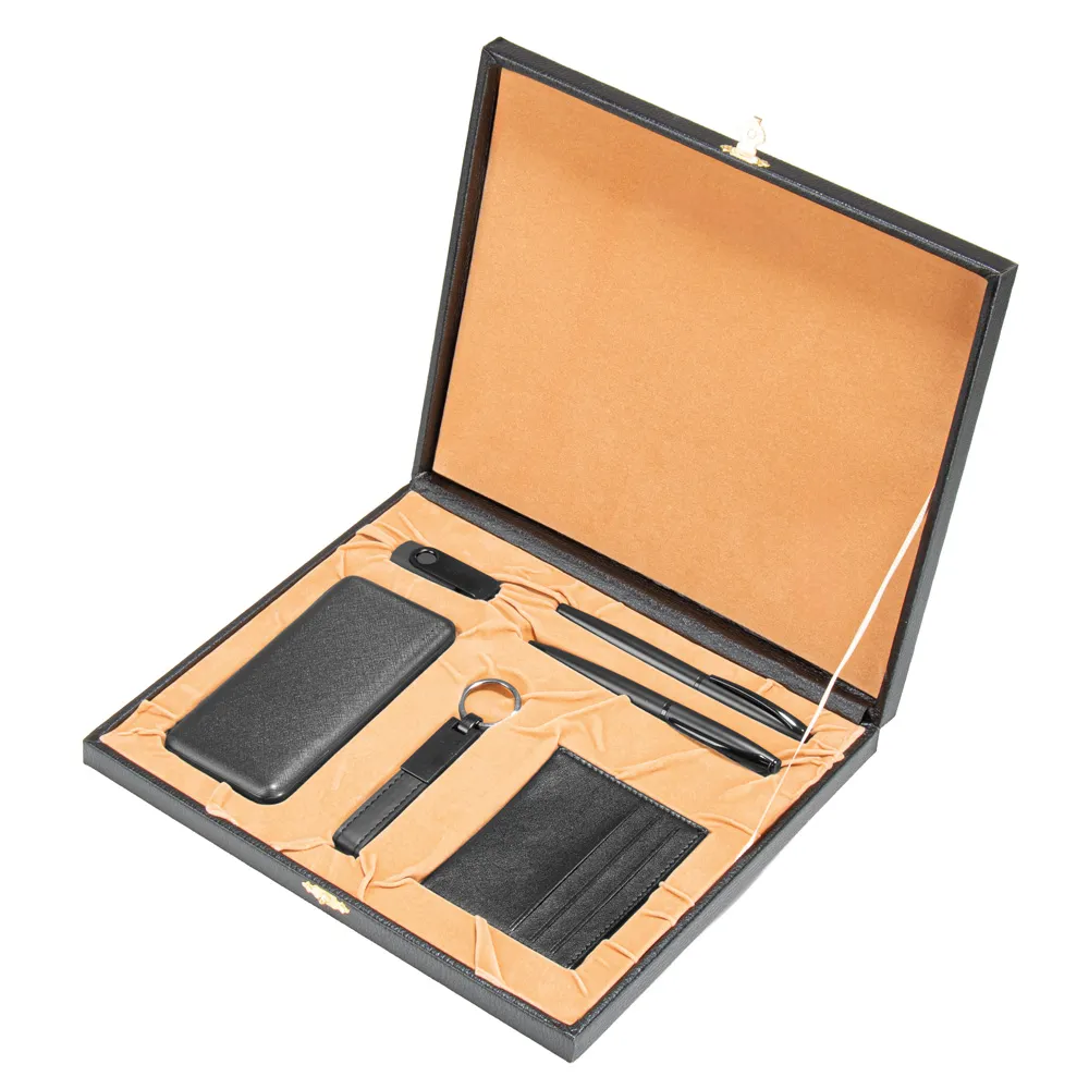 Deri Kutulu VIP Powerbank ve Kalem Hediyelik Set -04036 29 x 29 x 4,5 cm