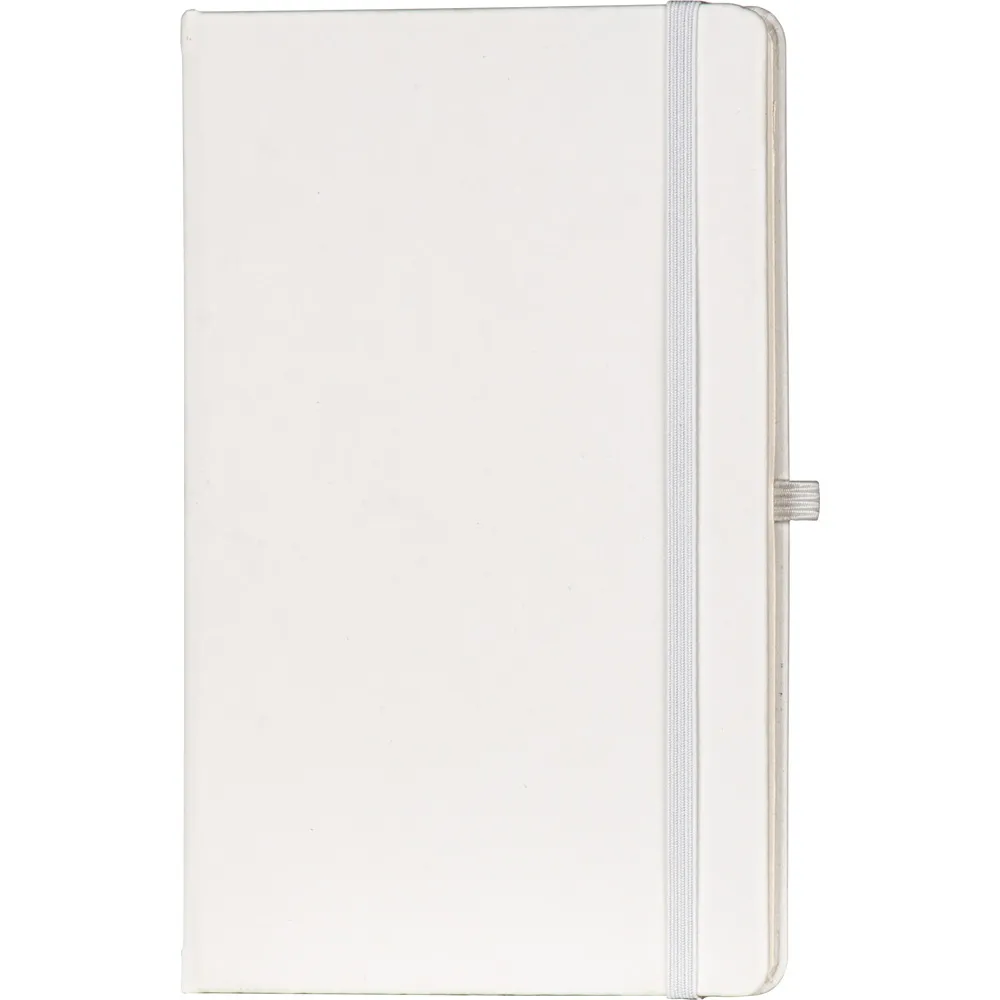 Lastikli ve Kalem Tutuculu Çizgili Tarihsiz Defter -04055, Beyaz Renk Genel Görünüm