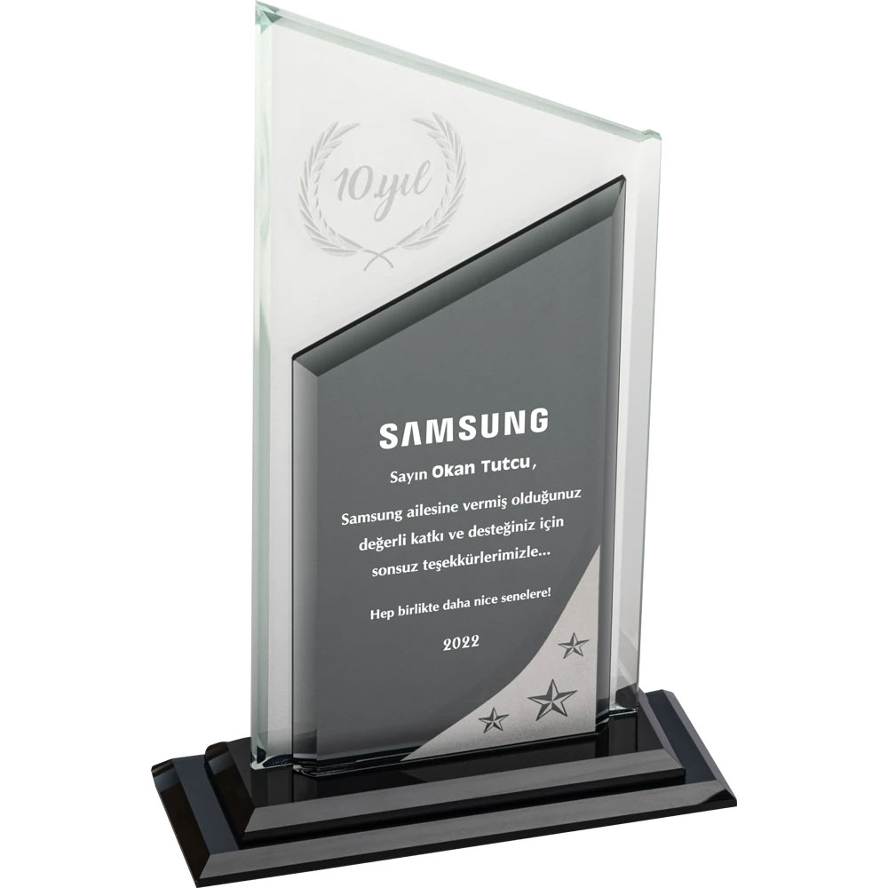 Logo Baskılı Promosyon Kristal Plaket EKT-730 - ekt 730