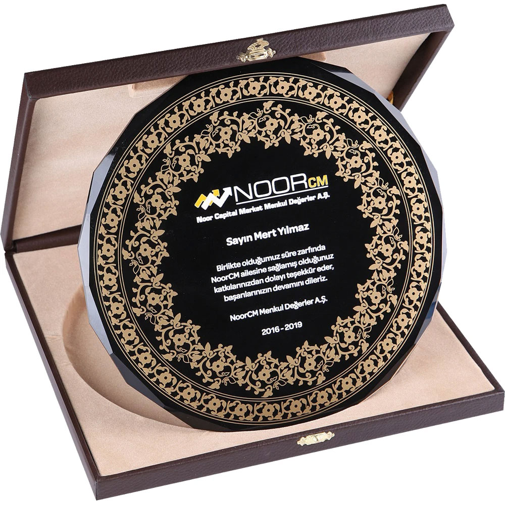 Logo Baskılı Promosyon Kutulu Kristal Plaket EKT-200 - ekt 200