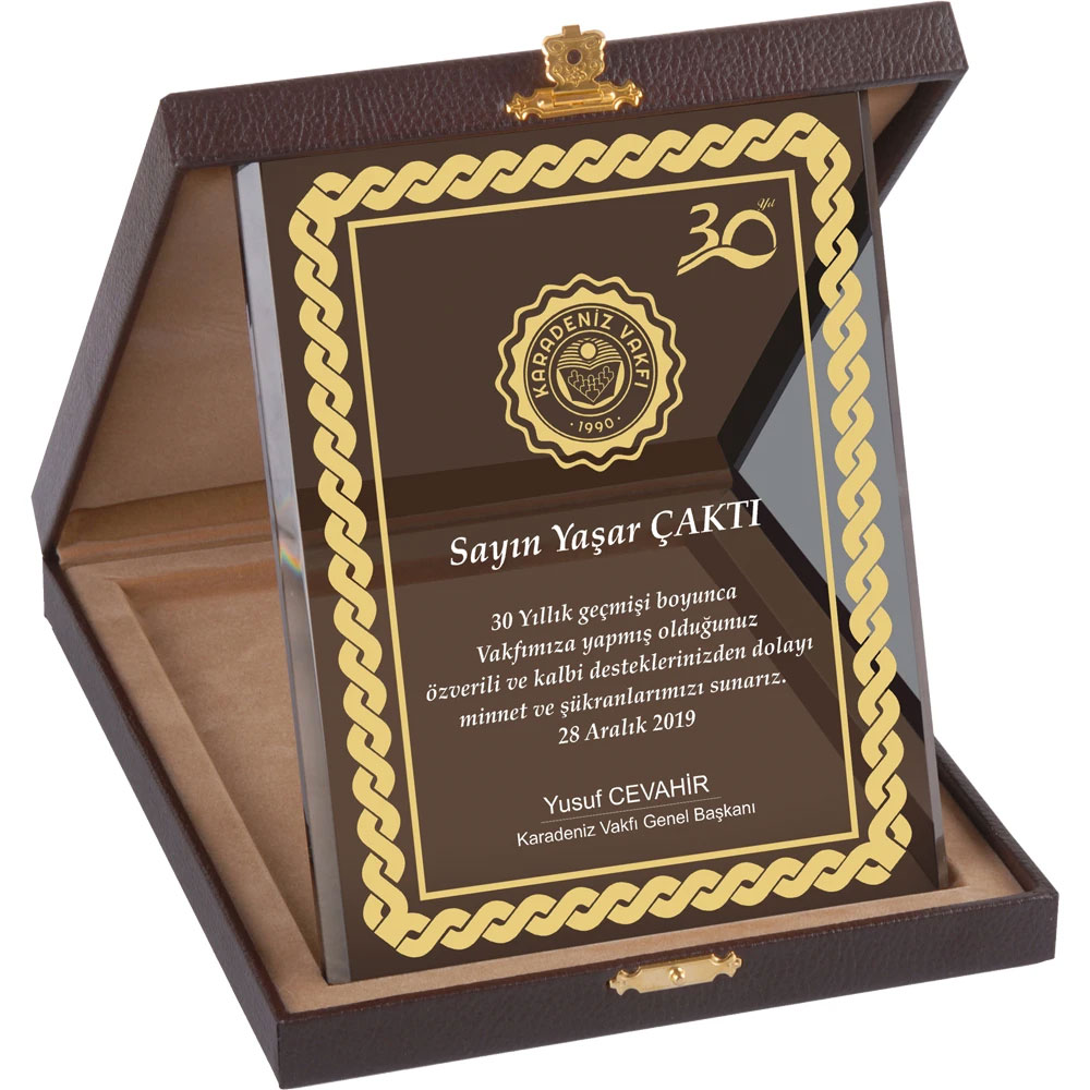 Logo Baskılı Promosyon Kutulu Kristal Plaket EKT-400 - ekt 400