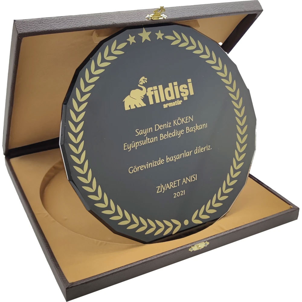 Logo Baskılı Promosyon Kutulu Kristal Plaket EKT-500 - ekt 500