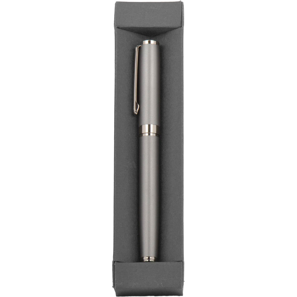 Logo Baskılı Promosyon Kutulu Roller Kalem Füme 0510-990-FM - 0510 990 fume