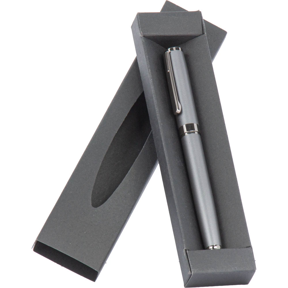 Logo Baskılı Promosyon Kutulu Roller Kalem Füme 0510-990-FM - 0510 990 fume v2