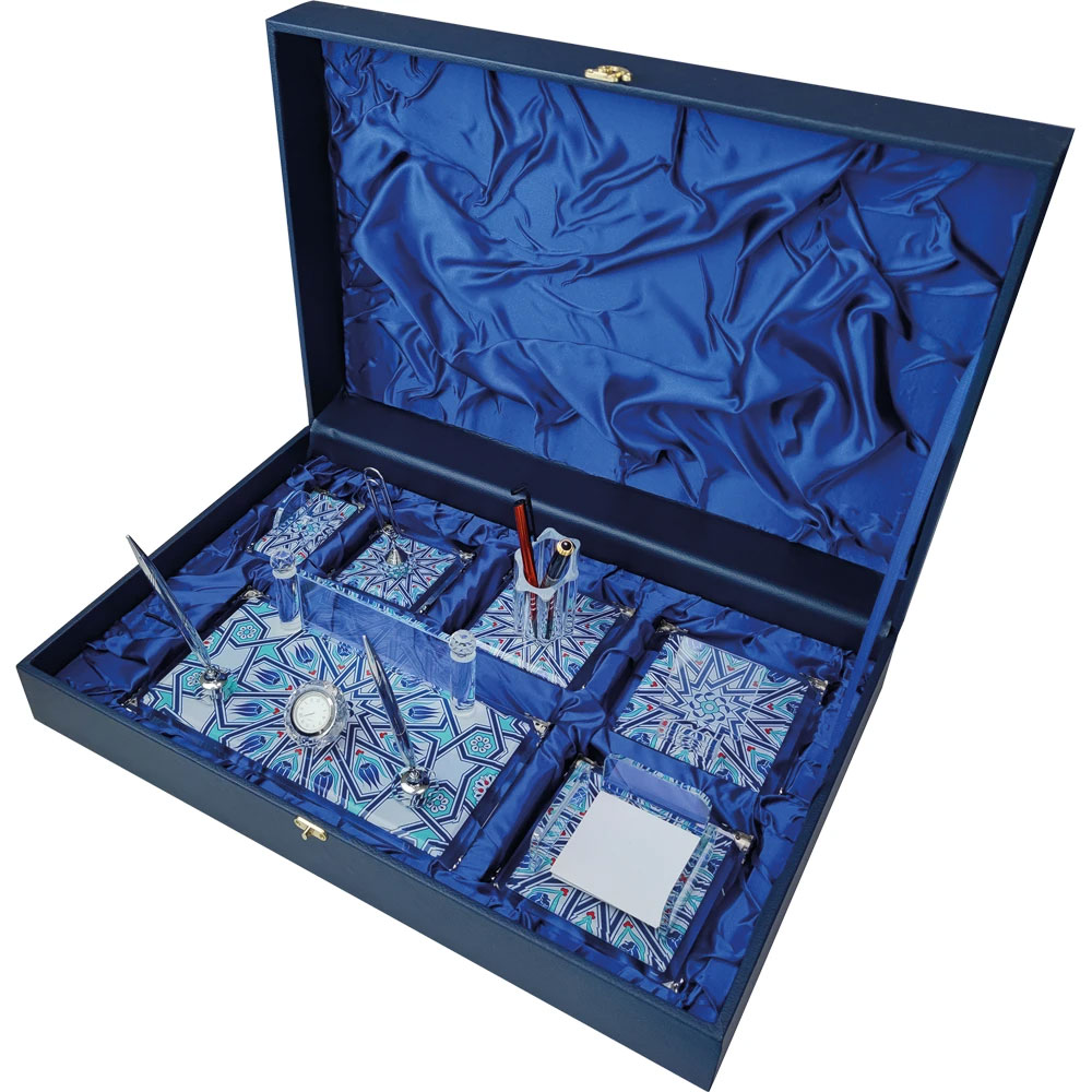 Logo Baskılı Promosyon Masa Seti W530 Ebru - w530 ebru kutu