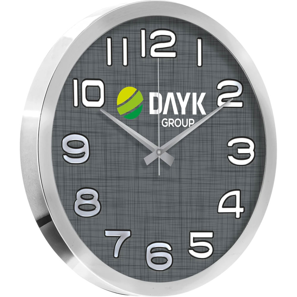 Logo Baskılı Promosyon Metal Duvar Saati V30-920-BMZ - 920 bmz
