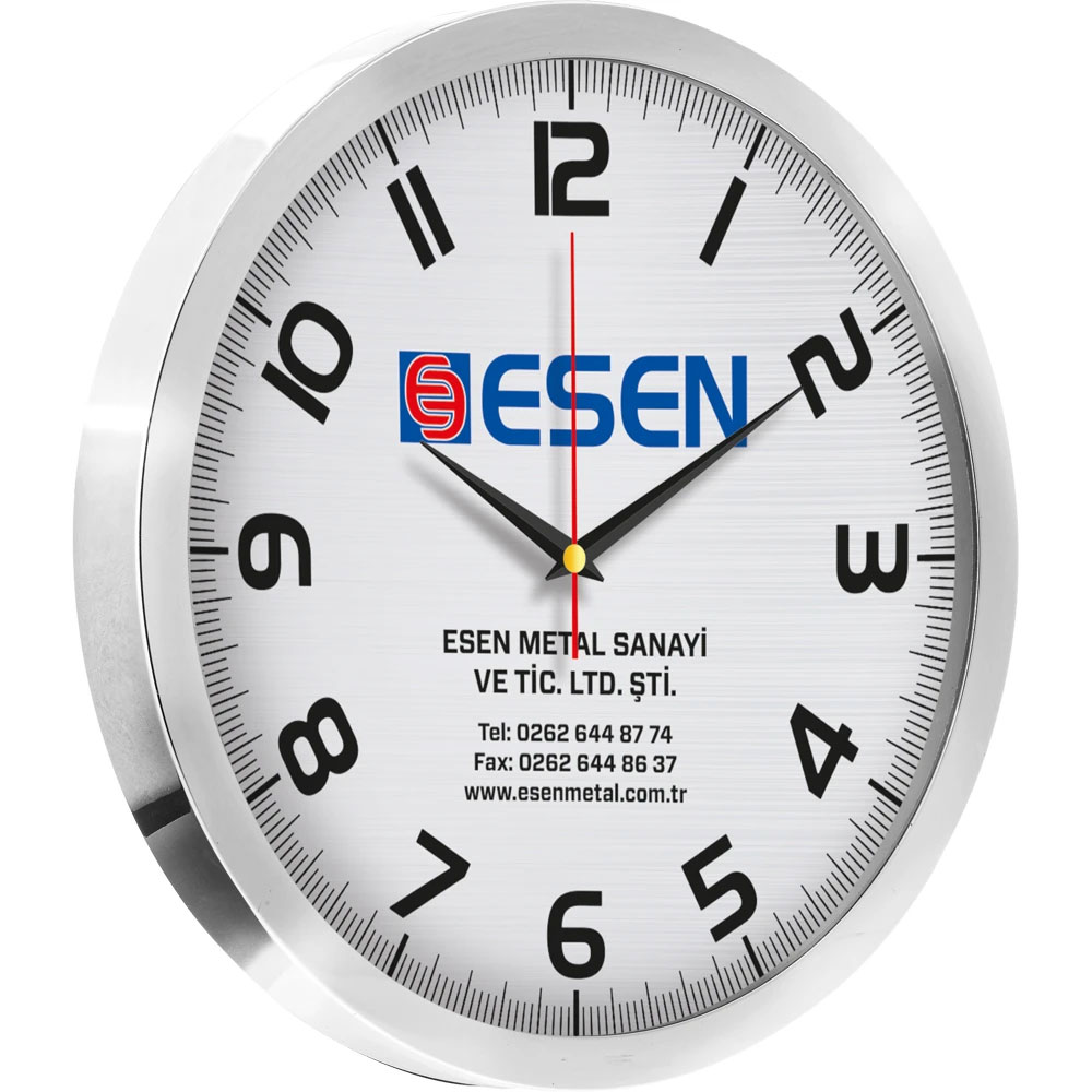Logo Baskılı Promosyon Metal Duvar Saati V30-940-B - 940 b v2