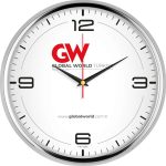 Logo Baskılı Promosyon Metal Duvar Saati V30-950-B - 950 b