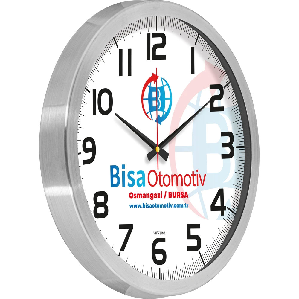 Logo Baskılı Promosyon Alüminyum Duvar Saati V30-970-B - v30 970 b 2026