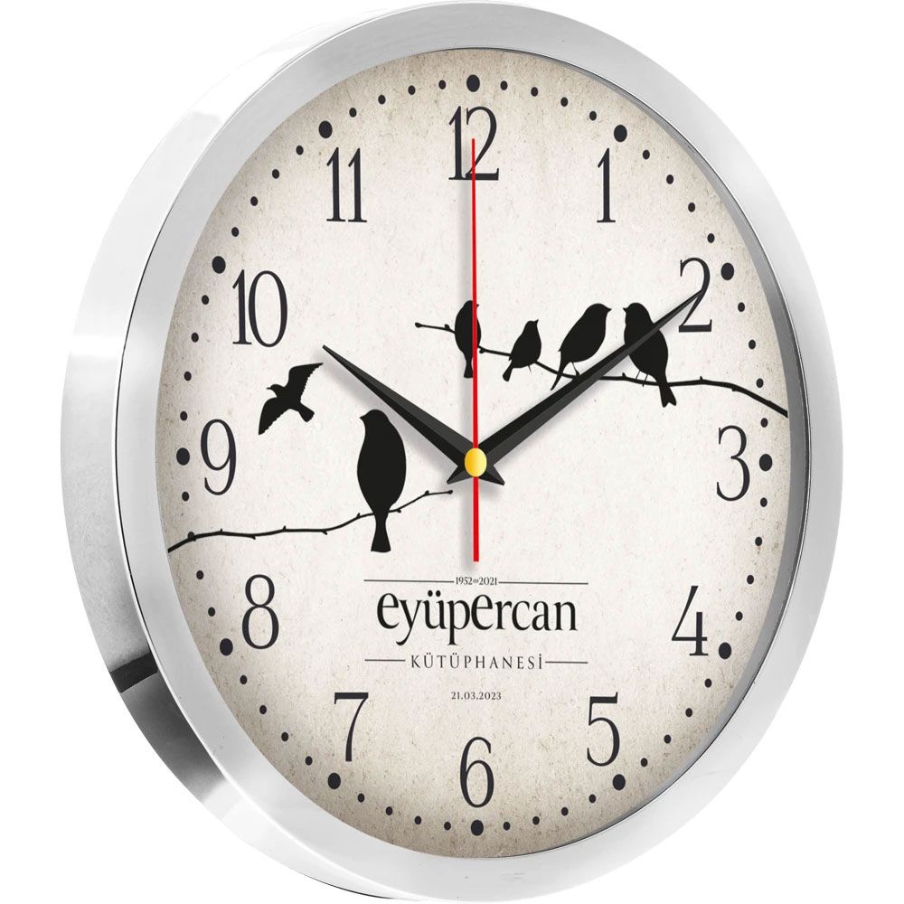 Logo Baskılı Promosyon Metal Duvar Saati V30-980-B - 980 b v2