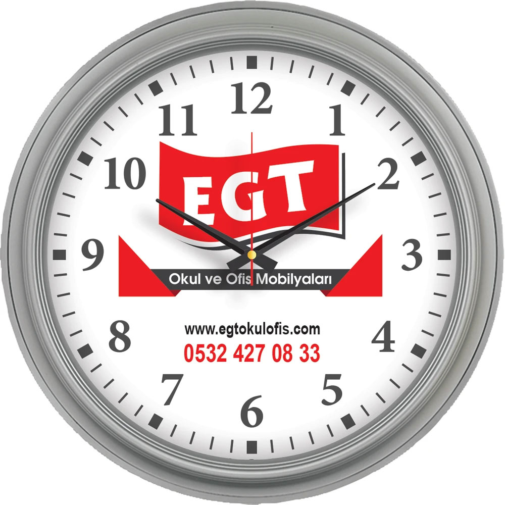 Logo Baskılı Promosyon Plastik Duvar Saati V30-504-F - 504 f