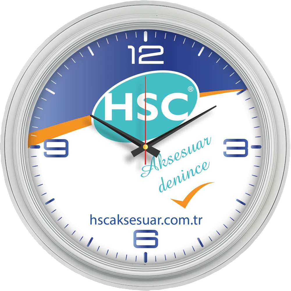 Logo Baskılı Promosyon Plastik Duvar Saati V30-504-G - 504 g