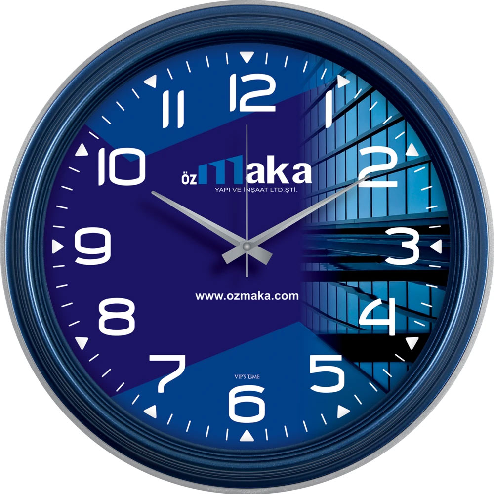 Logo Baskılı Promosyon Plastik Duvar Saati V30-504-GL - 504 gl