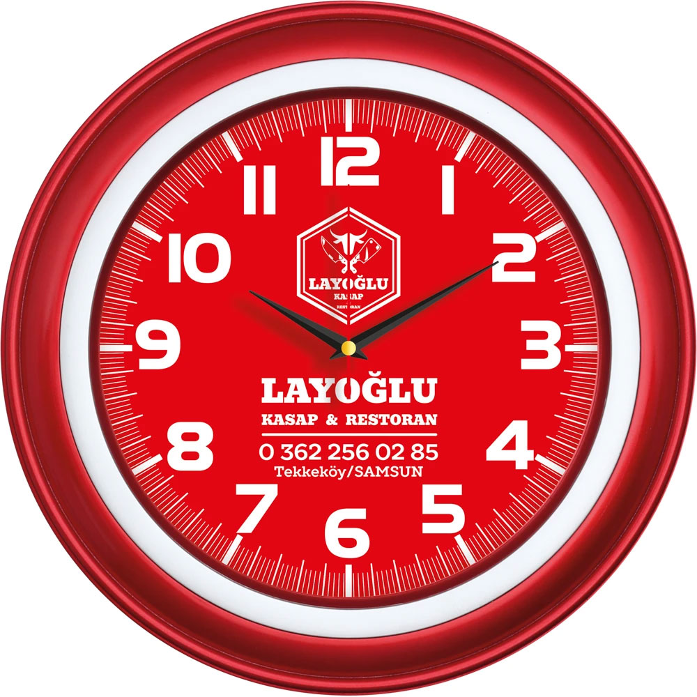 Logo Baskılı Promosyon Plastik Duvar Saati V30-509-K - 509 k