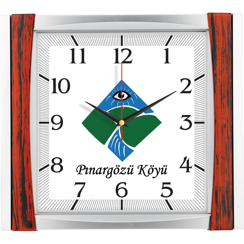 Logo Baskılı Promosyon Plastik Duvar Saati V30-515-AH - 515 ahb