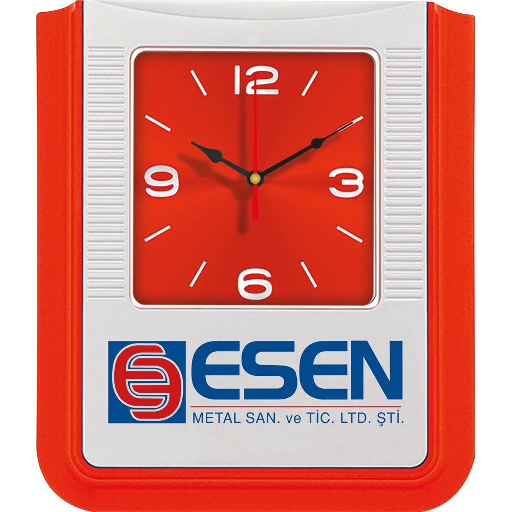 Logo Baskılı Promosyon Plastik Duvar Saati V30-519-T - 519