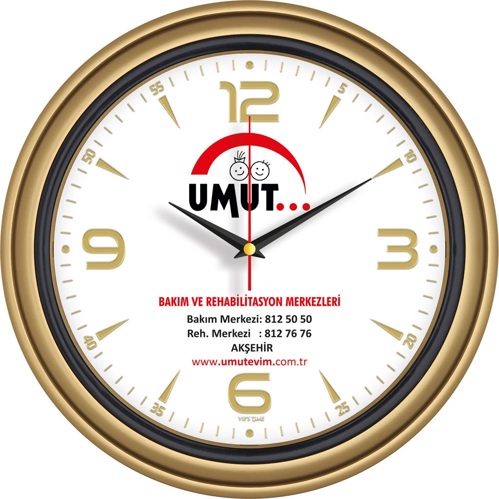 Logo Baskılı Promosyon Plastik Duvar Saati V30-522-AV - 522 av