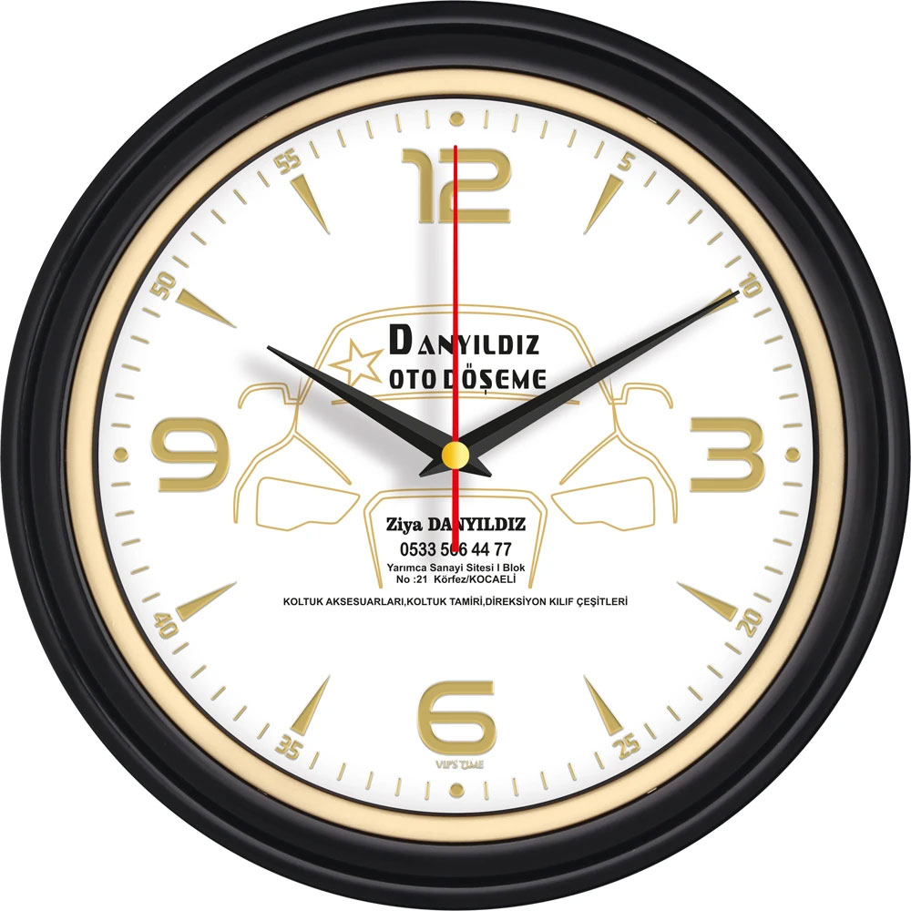 Logo Baskılı Promosyon Plastik Duvar Saati V30-522-SV - 522 sv