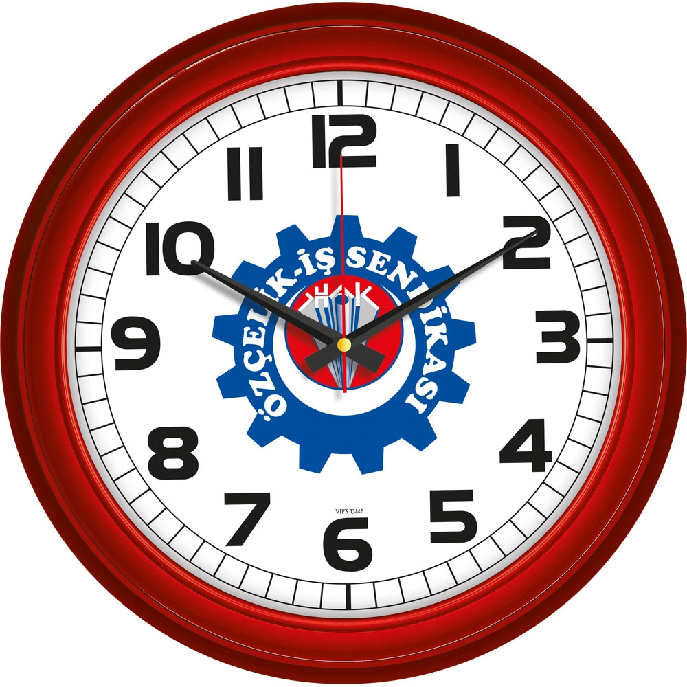 Logo Baskılı Promosyon Plastik Duvar Saati V30-523-K - 523 k