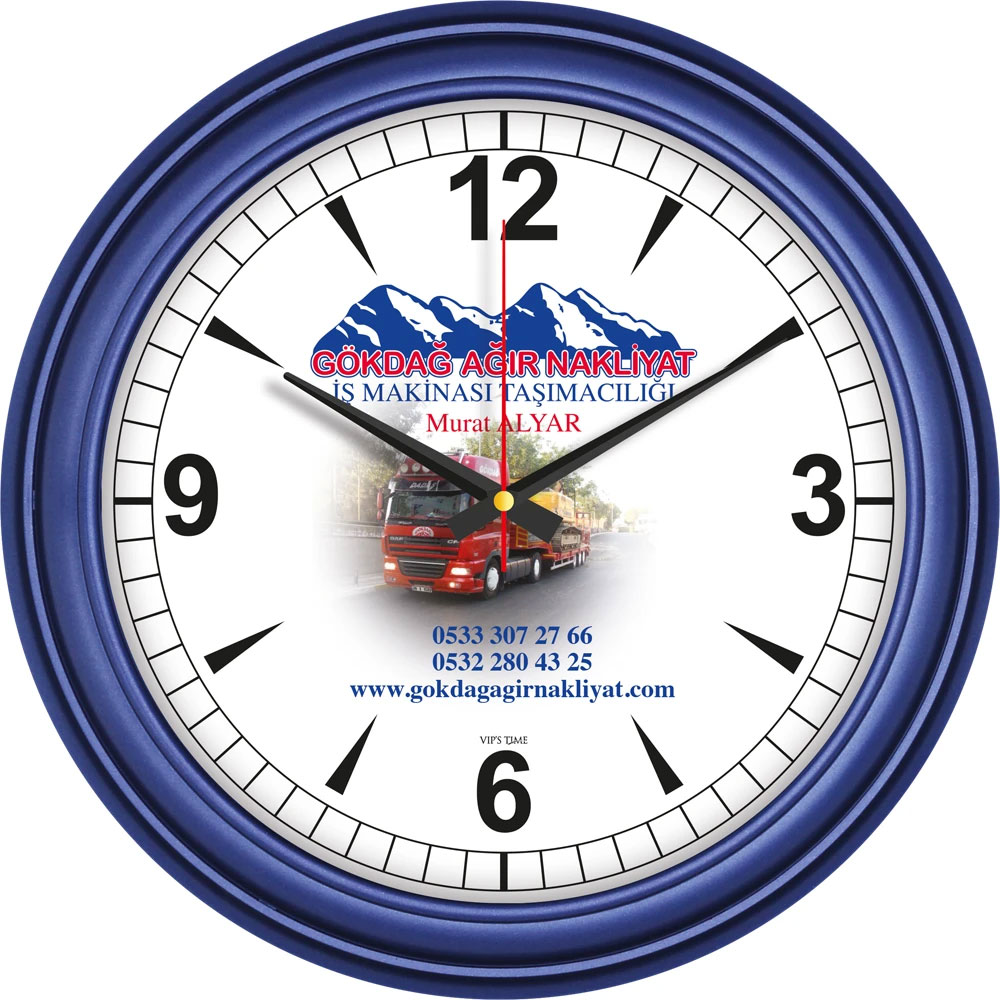 Logo Baskılı Promosyon Plastik Duvar Saati V30-523-L - 523 l