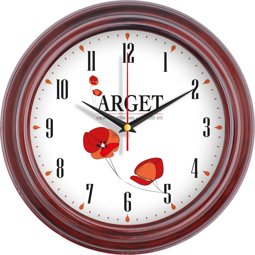Logo Baskılı Promosyon Plastik Duvar Saati V30-527-AH - 527 ah