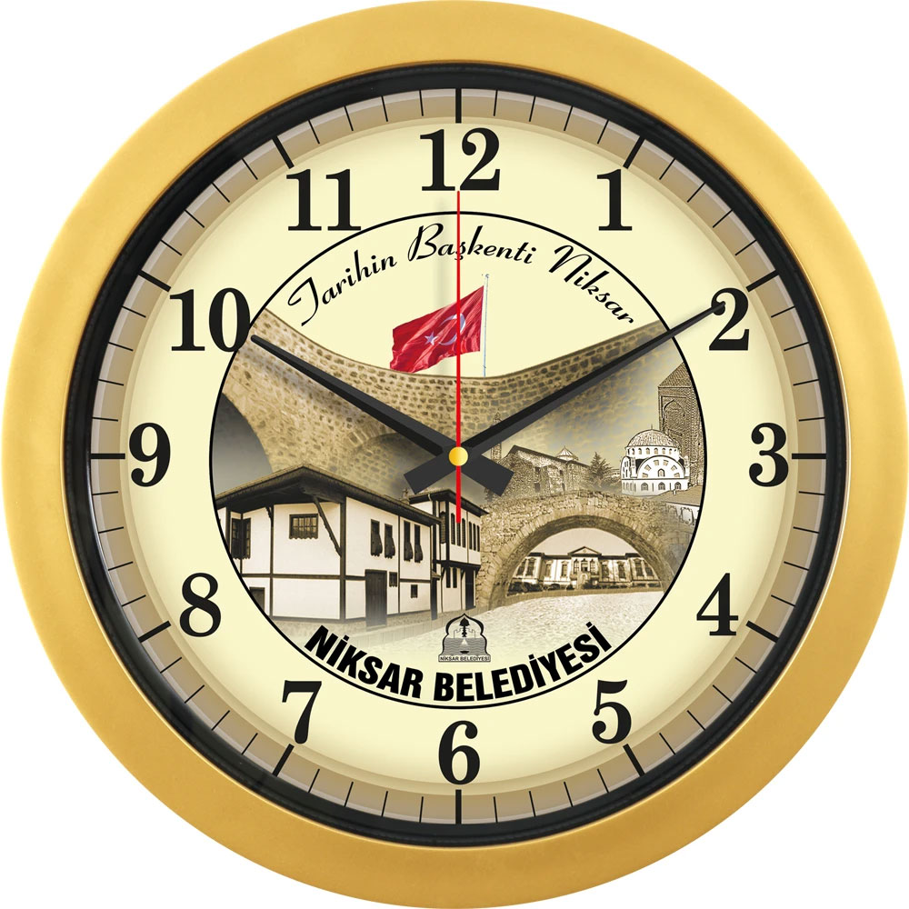 Logo Baskılı Promosyon Plastik Duvar Saati V30-546-A - 546 ab