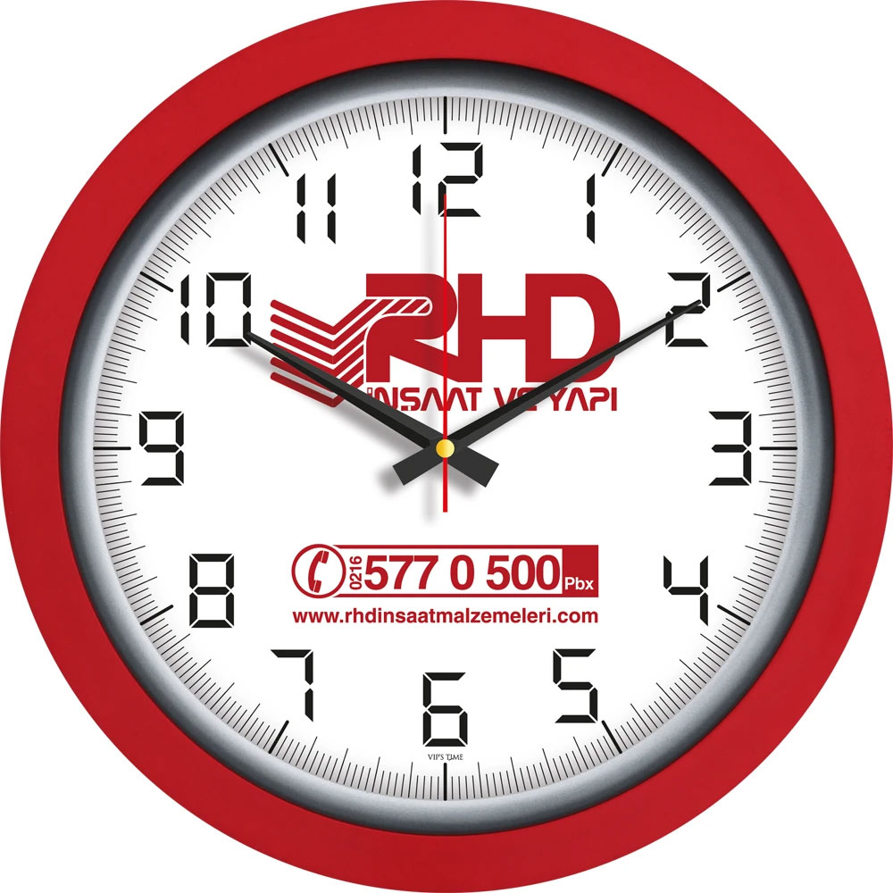 Logo Baskılı Promosyon Plastik Duvar Saati V30-546-K - 546 k