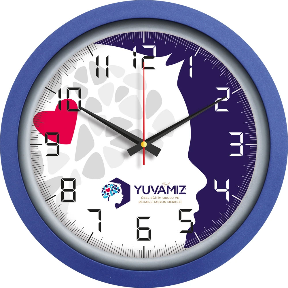 Logo Baskılı Promosyon Plastik Duvar Saati V30-546-L - 546 l