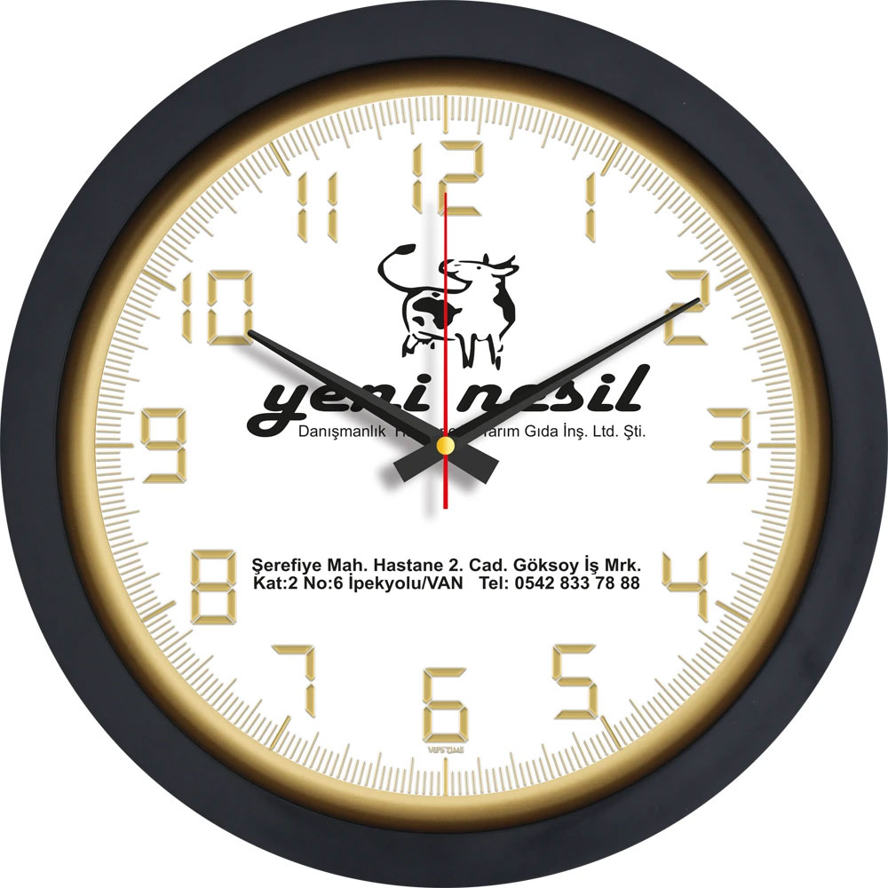 Logo Baskılı Promosyon Plastik Duvar Saati V30-546-SV - 546 s