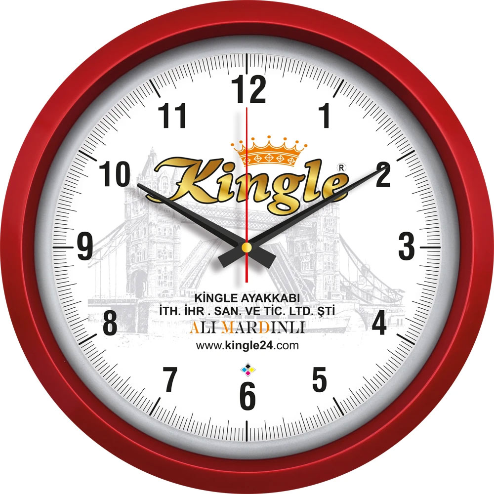 Logo Baskılı Promosyon Plastik Duvar Saati V30-551-K - 551 k