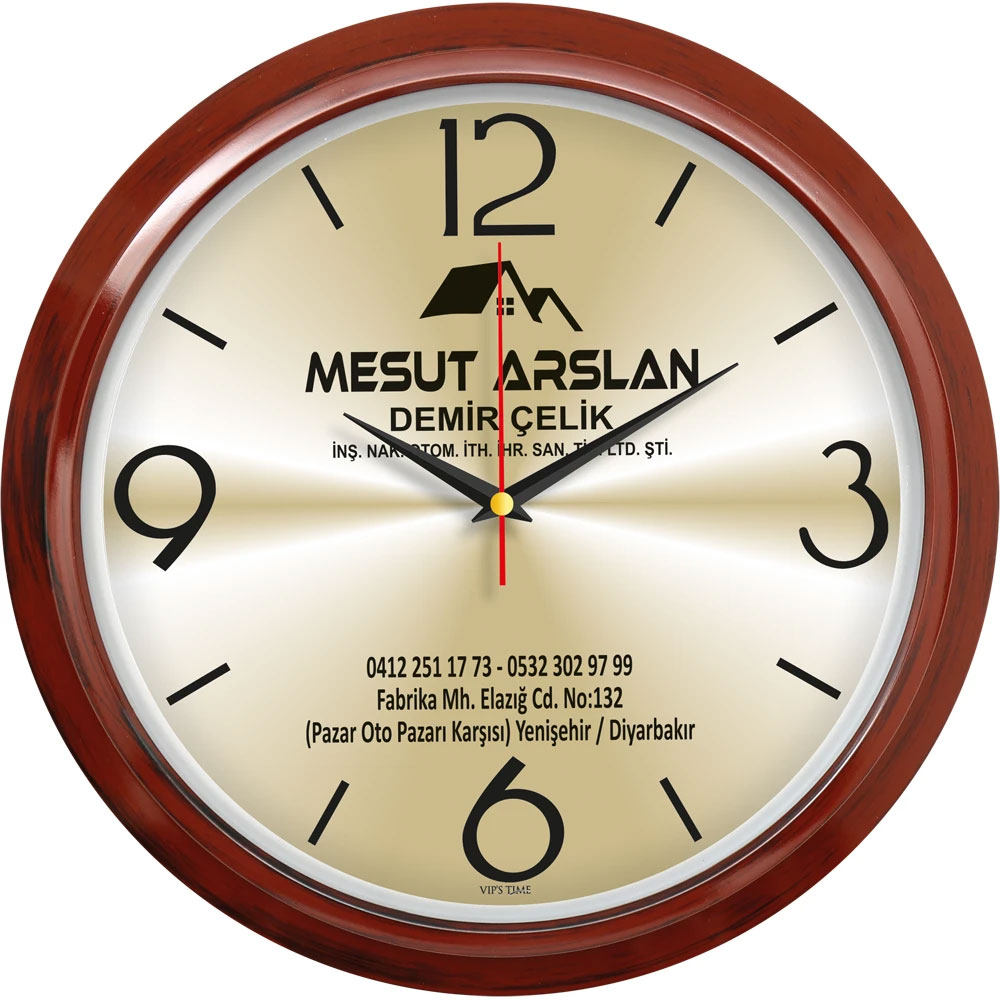 Logo Baskılı Promosyon Plastik Duvar Saati V30-606-AH - 606 ah