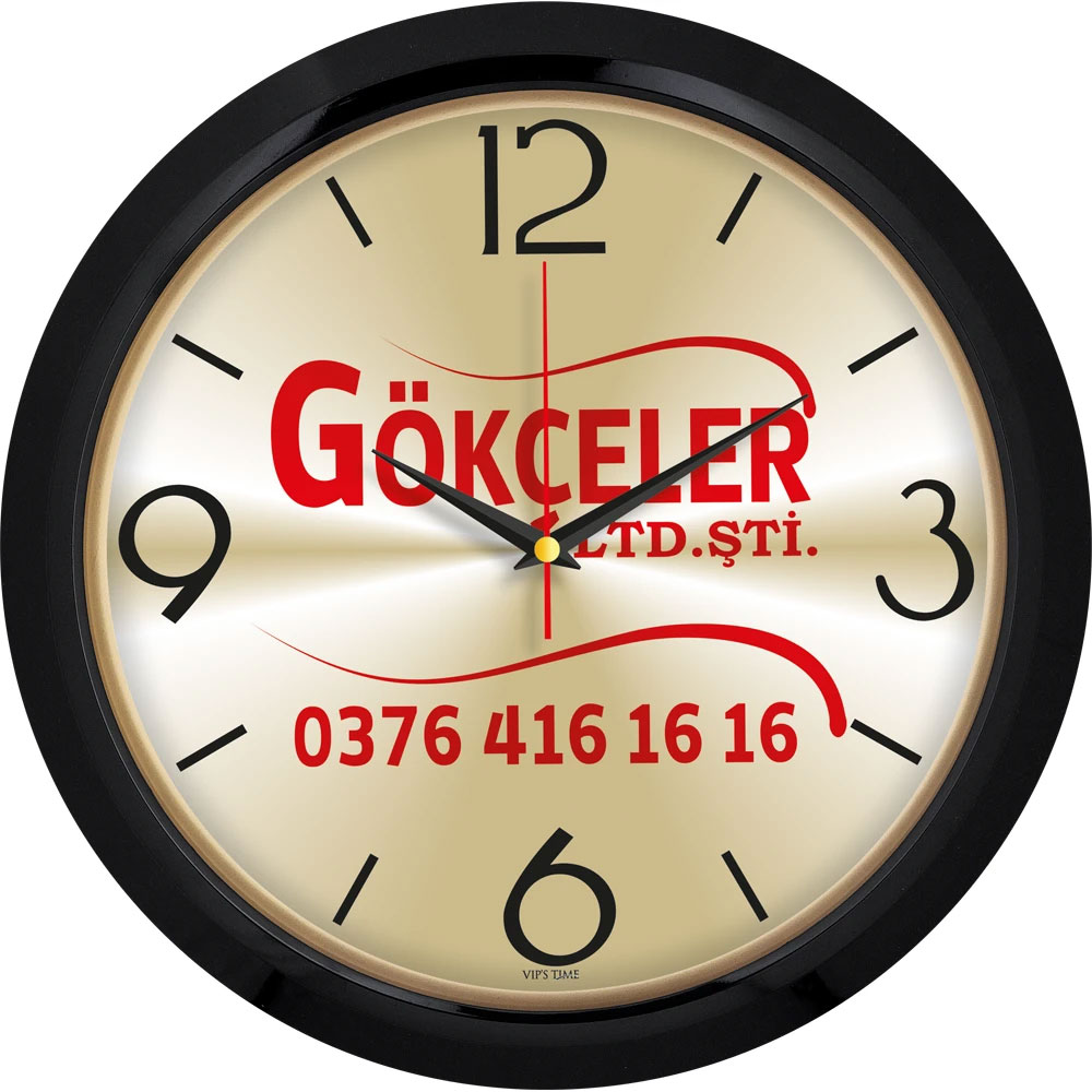 Logo Baskılı Promosyon Plastik Duvar Saati V30-606-S - 606 s