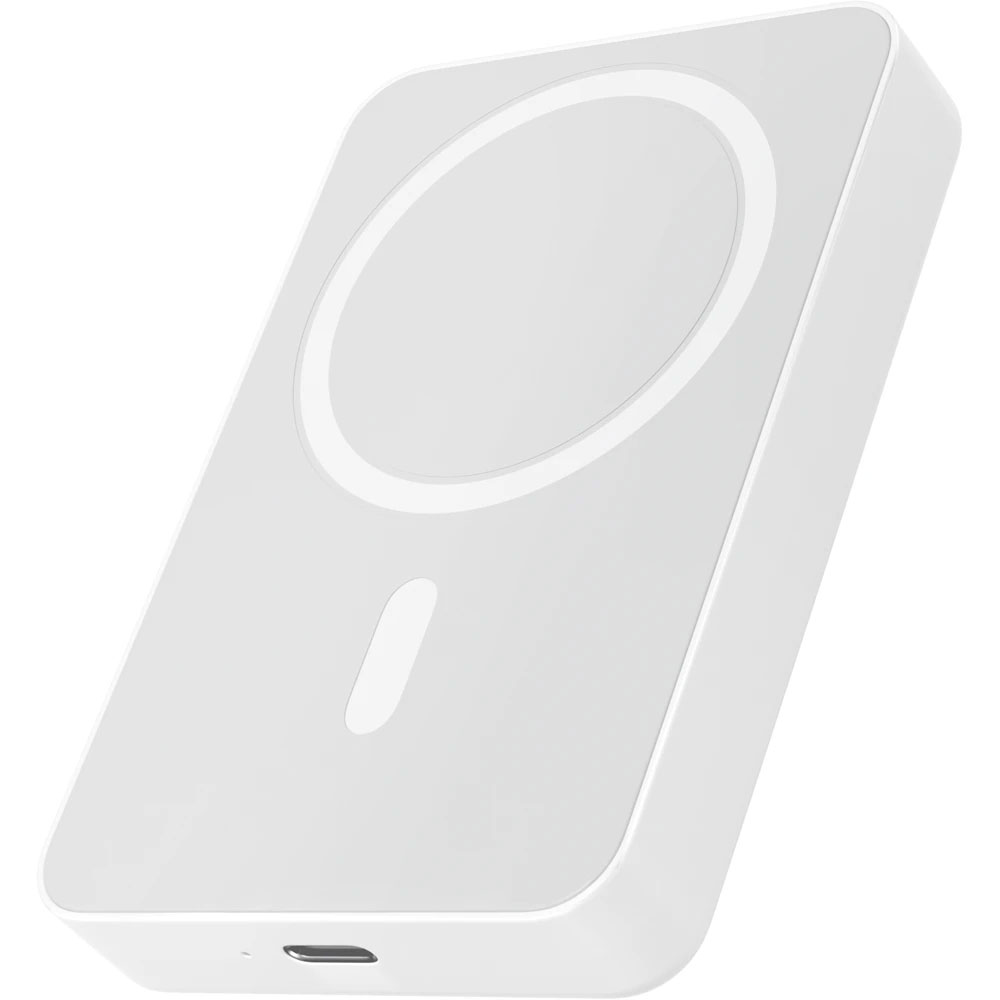 Logo Baskılı Promosyon MagSafe Powerbank Beyaz PWB-110-B - pwb 110 beyaz yan