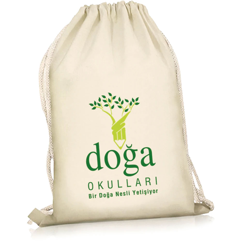 Logo Baskılı Promosyon Büzgülü Ham Bez Çanta BC-8100 - bc 8100